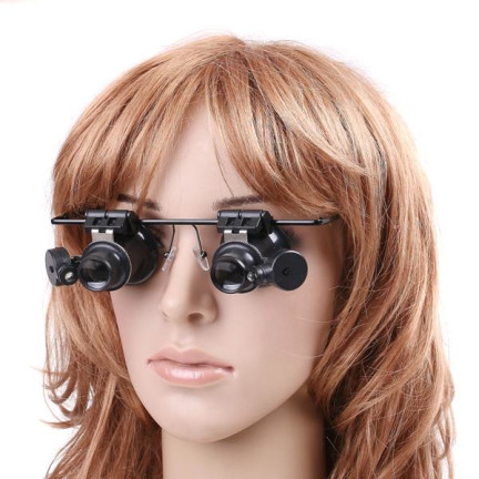 KK66 Uhrmacherbrille mit 20-facher LED-Lupe