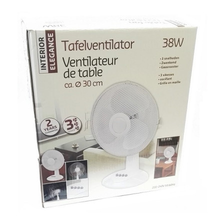 W53 TISCHLÜFTER 38W LÜFTER WEISS 3 STUFEN
