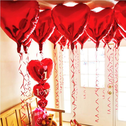 TG66235-2 FOLIE HERZ ROT HELIUMBALLON