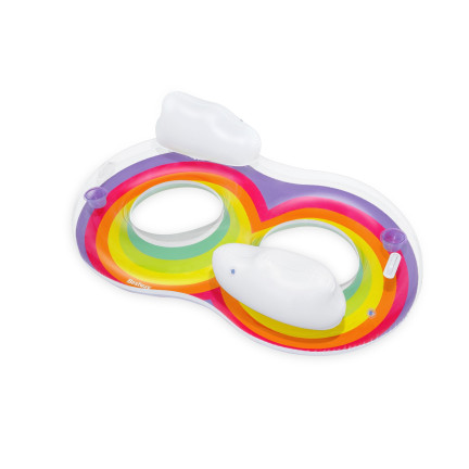 43648 AUFBLASBARER REGENBOGEN STRAND DOPPELSCHWIMMKREIS 186X116CM BESTWAY