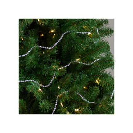 TG63190-1 WEIHNACHTSBAUMKETTE SILBER SCHILFPERLEN GARLANDE SPULE 5M