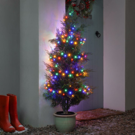 LED-Lichterkette 500 L, mehrfarbig, Weihnachtsbaum, weihnachtlich, für den Außen- und Innenbereich, 3+25 m