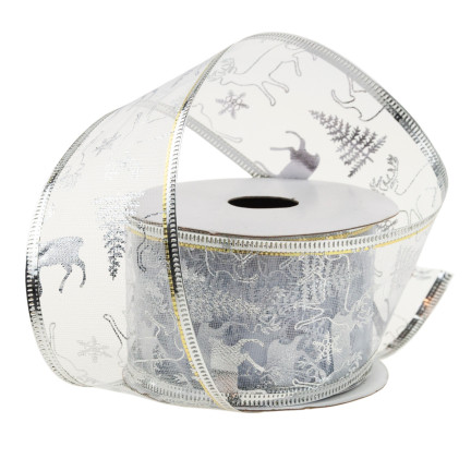 TG42491 Dekoband DECORATIVE WEIHNACHTSBAND 5CM 2,7M 2 Farben