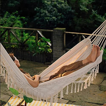 TG60442 GARTEN HÄNGEMATTE BRASILIANISCHEN XL BOHO ROCKER ZWEI PERSONEN GROSSE LINKS 200X100CM