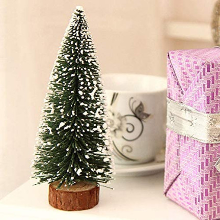 CV20919-5 WEIHNACHTSBAUM AUF STAMM FIGUR SCHNEEGESTAUBT GLITTER