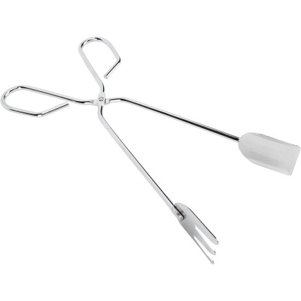 Grillzange aus Metall, 2-in-1, Küchenzange, mit Gabel und Schaufel