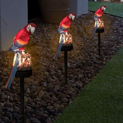 TG71280 SOLAR-PAPAGEI-LAMPE ANGETRIEBEN GARTEN LICHT FÜHRTE DÄMMERUNG SENSOR SOLAR