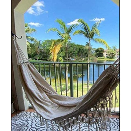 TG60442 GARTEN HÄNGEMATTE BRASILIANISCHEN XL BOHO ROCKER ZWEI PERSONEN GROSSE LINKS 200X100CM