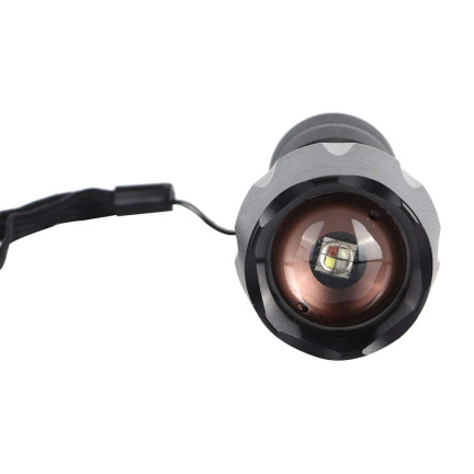 Taktische Taschenlampe mit Zoomfunktion, 5 Leuchtmodi, Taclight, 13 cm