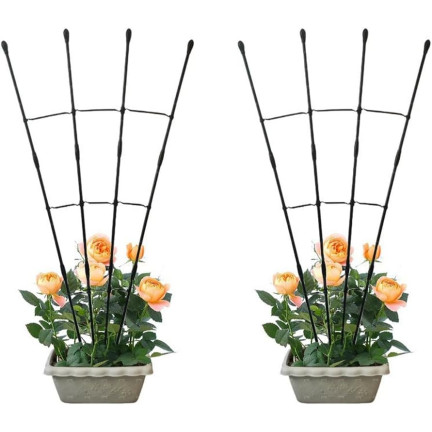 Fächerförmiges Gitter, Pflanzenstütze, für Blumentöpfe, Stützgitter, 2 Stück