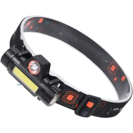 4-in-1-Stirnlampe, COB-LED, mit Magnet, über USB aufladbar, leistungsstark, verstellbares Kopfband