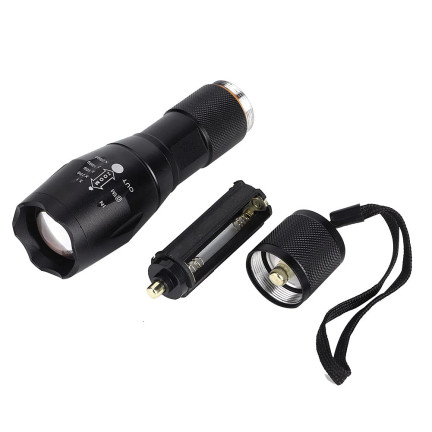 Taktische Taschenlampe mit Zoomfunktion, 5 Leuchtmodi, Taclight, 13 cm