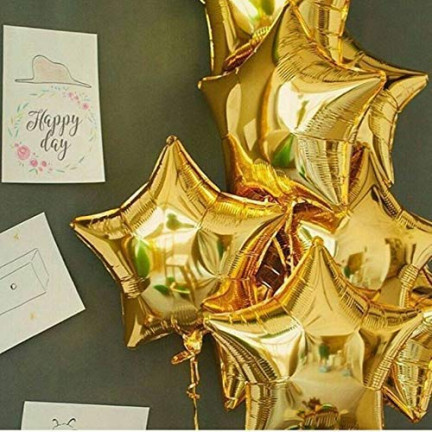 TG66234-2 FOLIE BALLON STERN GOLD GEBURTSTAG STERN FÜR HELIUM