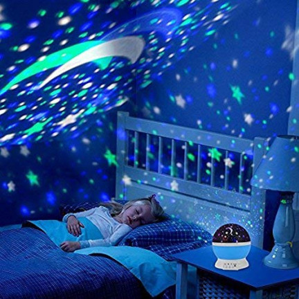 TG56632-3 Nachtlicht mit Sternenprojektor, um 360° drehbar, blau