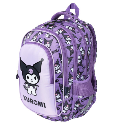 KUR1 Schulrucksack „Kuromi“ von Sanrio, violett, Original-Lizenzprodukt von St. Majewski, 22 l, 4 Fächer