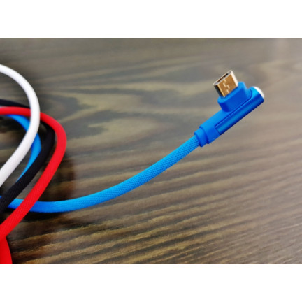 13679 Micro USB Seitenkabel Nylon 100cm Aluminium