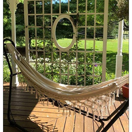 TG60442 GARTEN HÄNGEMATTE BRASILIANISCHEN XL BOHO ROCKER ZWEI PERSONEN GROSSE LINKS 200X100CM