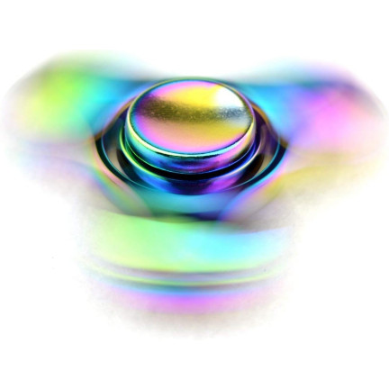 UU54 FIDGET HAND METALL SPINNER REGENBOGEN GLANZ