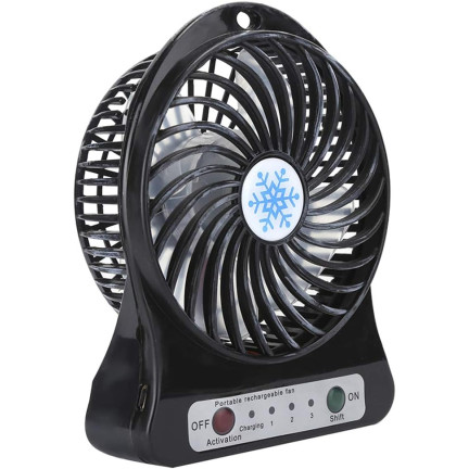 Ventilator, Tischventilator, tragbarer Ventilator, Reiseventilator, schwarz