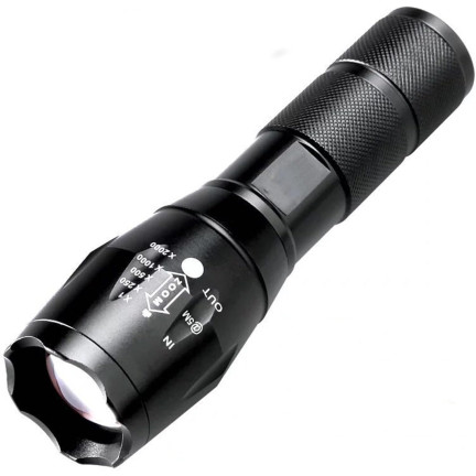 Taktische Taschenlampe mit Zoomfunktion, 5 Leuchtmodi, Taclight, 13 cm