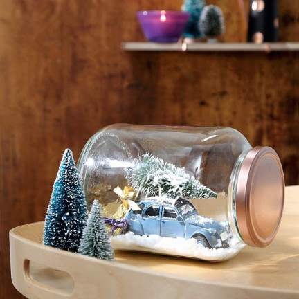 CV20919-5 WEIHNACHTSBAUM AUF STAMM FIGUR SCHNEEGESTAUBT GLITTER