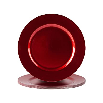 TG56809-3 FESTLICHER TELLER ROT DEKORATIVES TABLETT FLACHES TABLETT