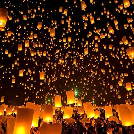ZW20 FLYING HAPPY WISHING LAMPIONS Chinesisch für Hochzeiten, SYLWESTRA
