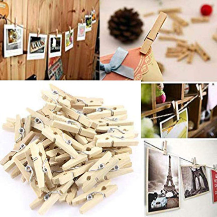 TG70279 Wäscheklammern aus Holz Mini-Clips Dekoration 100SZT/KPL