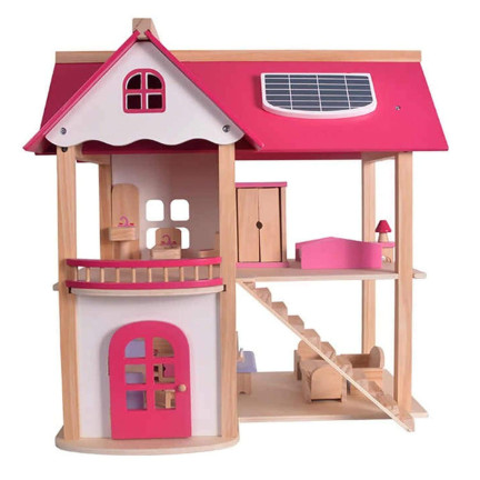 Tg50056 Puppenhaus aus Holz große Möbel rosa