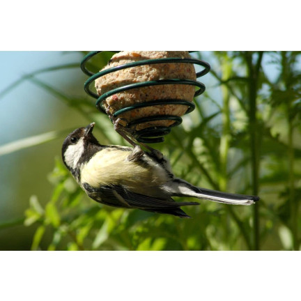 Vogelhäuschen aus Metall für Fettkugeln, oval