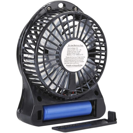 Ventilator, Tischventilator, tragbarer Ventilator, Reiseventilator, schwarz