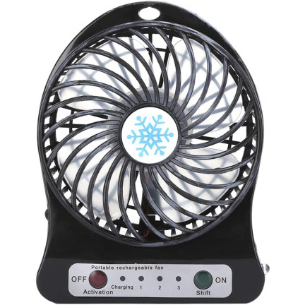 Ventilator, Tischventilator, tragbarer Ventilator, Reiseventilator, schwarz
