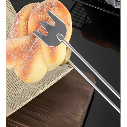 Grillzange aus Metall, 2-in-1, Küchenzange, mit Gabel und Schaufel