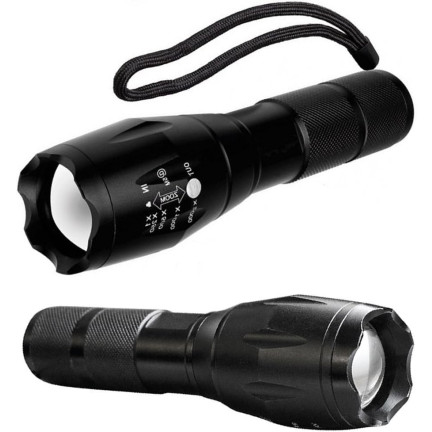 Taktische Taschenlampe mit Zoomfunktion, 5 Leuchtmodi, Taclight, 13 cm