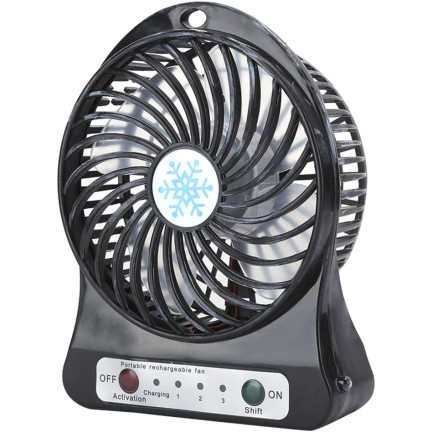 Ventilator, Tischventilator, tragbarer Ventilator, Reiseventilator, schwarz