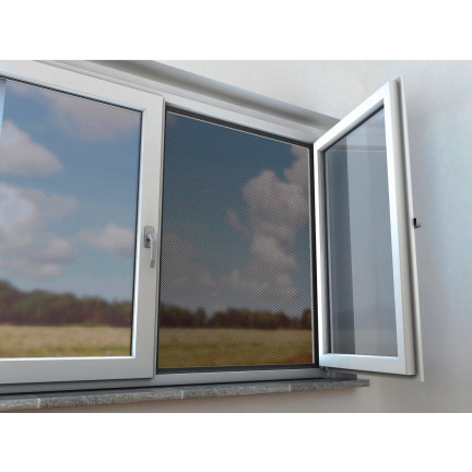 ZZ80 Moskitonetz für Fenster 130x150 + schwarzes Moskitoschutzmittel