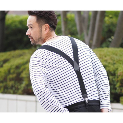 BQ6A EMO SCHWARZ JAPAN HOSENTRÄGER MÄNNER BREIT FÜR DRESSING UP