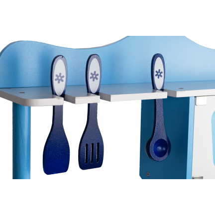 TG53008 Holz-Kinderspielküche, Zubehör, blau, Spielzeug, große Töpfe