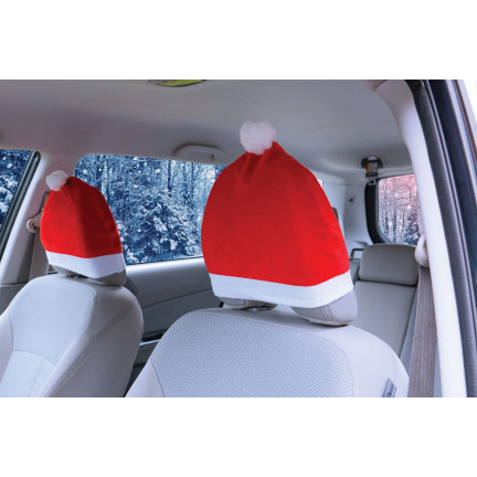TG76548 Kopfstützenbezüge für das Auto, Weihnachtsmann-Mütze, 4er-Set
