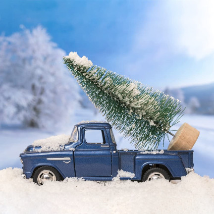 CV20919-5 WEIHNACHTSBAUM AUF STAMM FIGUR SCHNEEGESTAUBT GLITTER