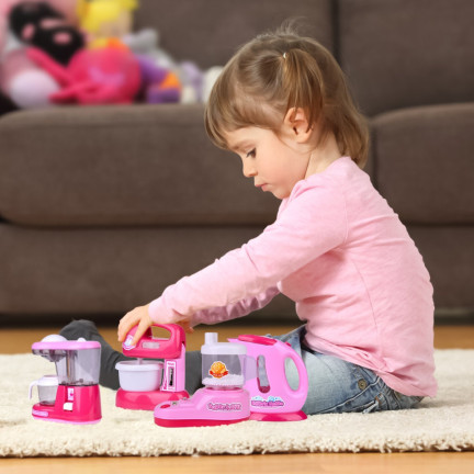 TG55686 KLEINE KÜCHE SET ROSA MISCHER KESSEL KLEINE KÜCHE ZUBEHÖR