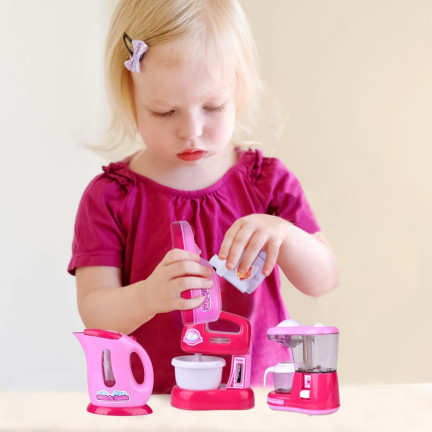 TG55686 KLEINE KÜCHE SET ROSA MISCHER KESSEL KLEINE KÜCHE ZUBEHÖR