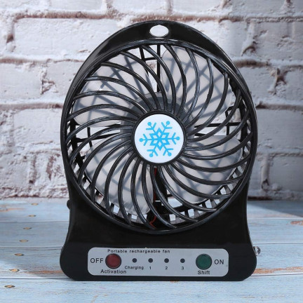 Ventilator, Tischventilator, tragbarer Ventilator, Reiseventilator, schwarz
