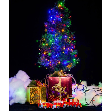 LM100 Weihnachtsbaumbeleuchtung, 100 LED, mehrfarbig, 8 Leuchtmodi