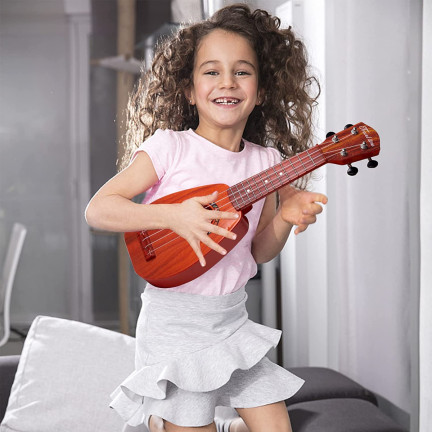 TG55528 Schlagzeug + Gitarre Musikset mit Ukulele, Trommeln, Becken und Trommelstöcken für Kinder