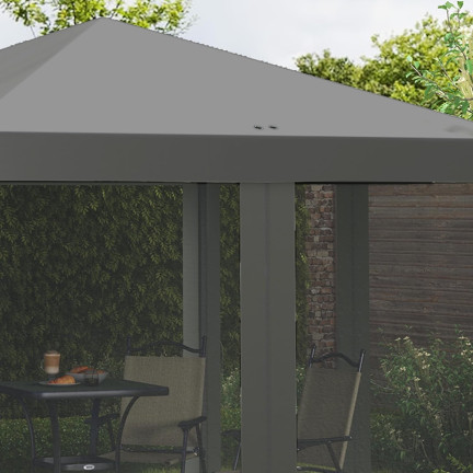 TG77594-3 GARTENZELT KOMMERZIELLER PAVILLON 3X3M MIT MOSKITONETZ GAZEBO FÜR DIE GARTENTERRASSE
