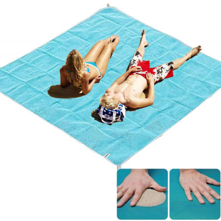 TG64477 Strand Stranddecke XXL 200x150 SAND FREE mit Haken