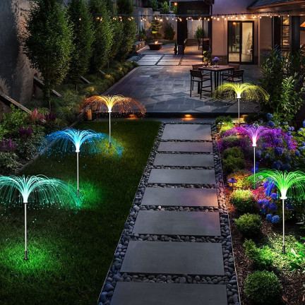 TG71397 SOLAR LAMPE 2PCS/GARTEN LED QUALLE STAMPFENDES LICHT