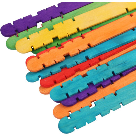 Kreative, bunte Holzstäbchen für Bastelarbeiten und DIY-Projekte, 50 Stück.