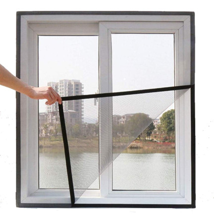 ZZ80 Moskitonetz für Fenster 130x150 + schwarzes Moskitoschutzmittel